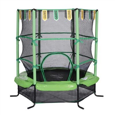 55-palčni otroški trampolin z zastavami